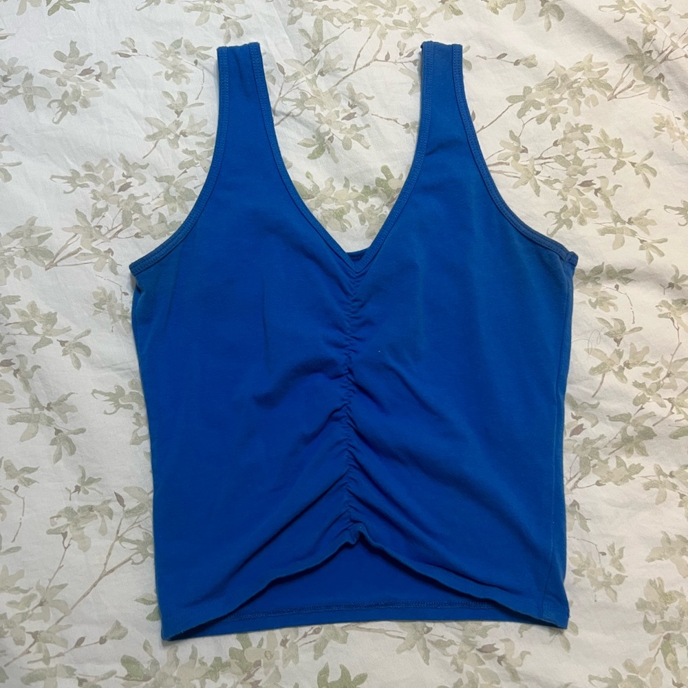 Hollister Blue Ruched Sleeveless Tank Top